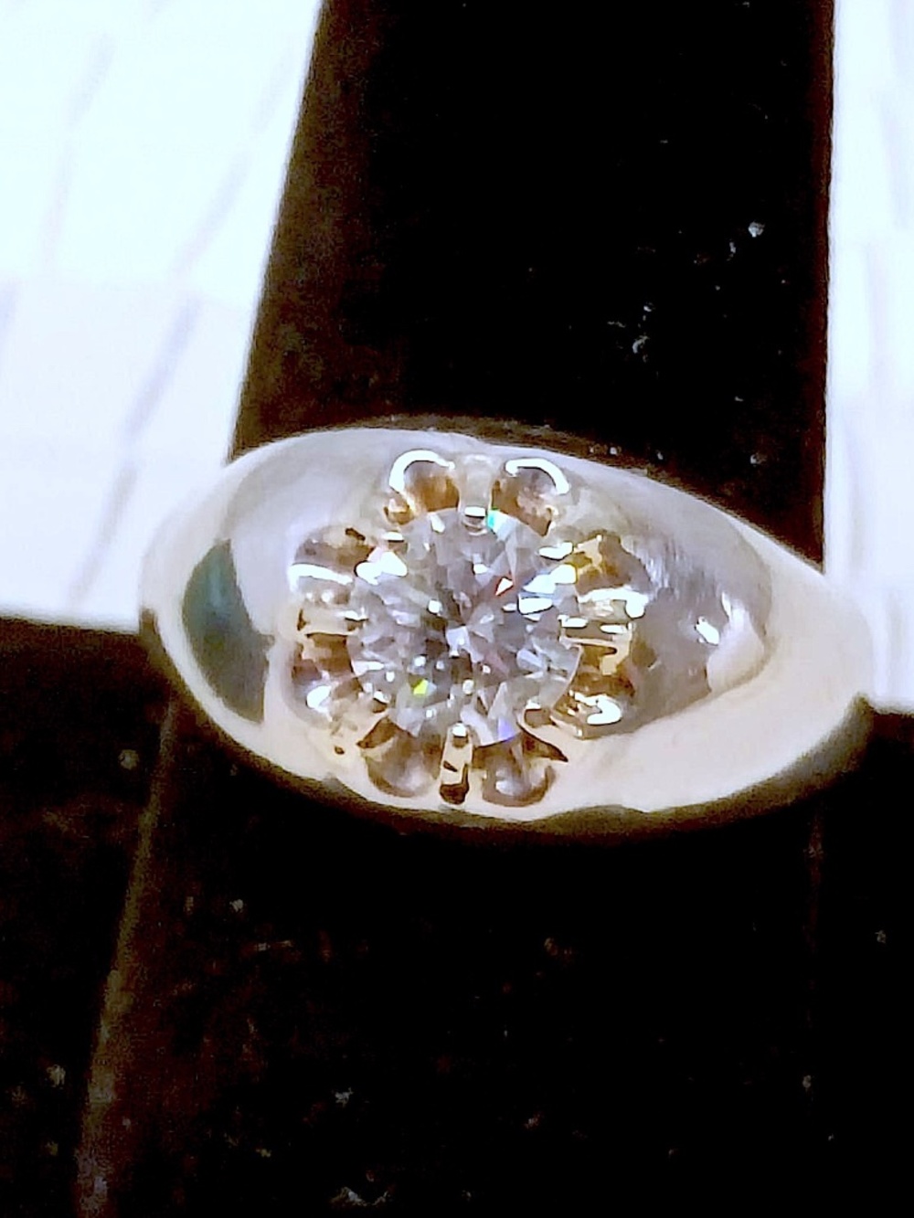Most Rare Men’s Platinum (11gr.)  Diamond Solitaire Excellent Cut About 1.1 ct.